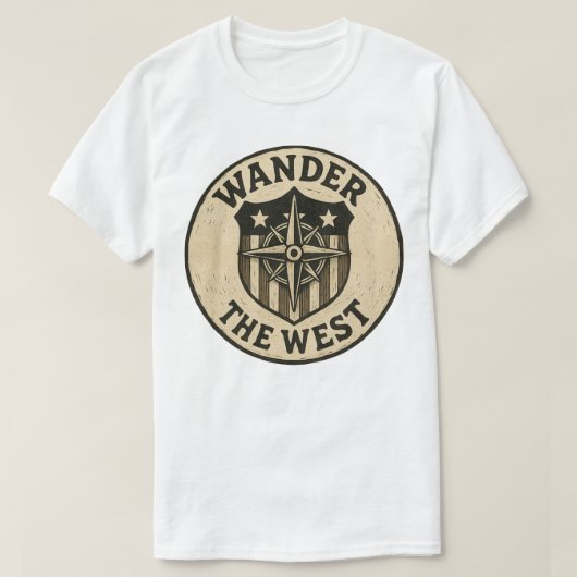 ウエスタン ヴィンテージ バッジ デザイン Tシャツ (デザイン正面)