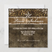 ウエスタン ヴィンテージ 卒業写真カード レオパード スター 招待状 (正面)