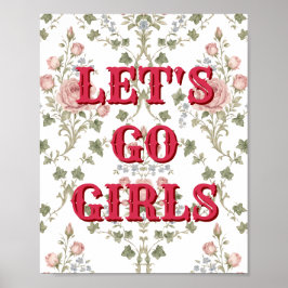 ウエスタン Let's Go Girls ポスター 女子力 ウォールアート