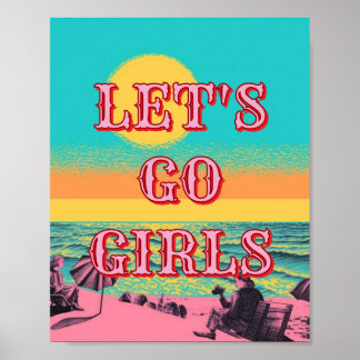 ウエスタン Let's Go Girls ポスター 女子力 ウォールアート
