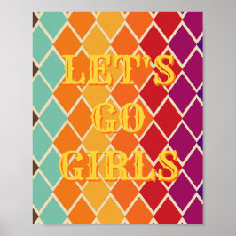 ウエスタン Let's Go Girls ポスター 女性パワー ウォールアート