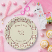 ウエスタ結婚ンブルスカルベージュブラウンカントリー ペーパープレート (パーティー)