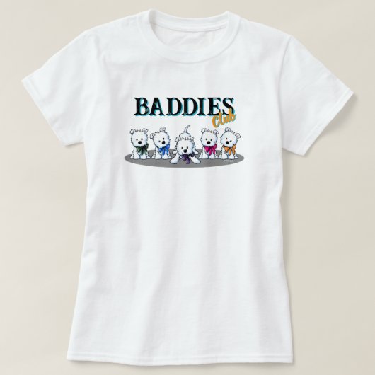 ウエスティ・パピー・悪者 100%コットンTシャツ Tシャツ (デザイン正面)