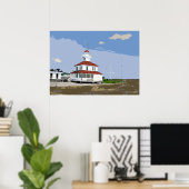 ウエストエンドライトハウスウォーターカラー ポスター (ホームオフィス)