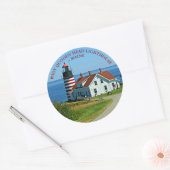 ウエストクードディヘッドライトハウス、メインラウンドスティッカー ラウンドシール (封筒)