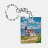 ウエストクードディヘッドライトハウス,ルベック,メイン キーホルダー (正面左)