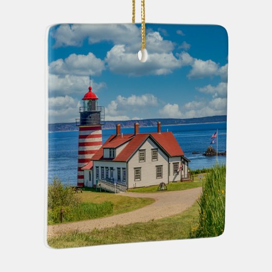 ウエストクードディヘッドライトハウス，ルベック，メイン セラミックオーナメント (右)