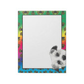 ウエストハイランドテリアカラフルドッグポーパターン ノートパッド (回転)