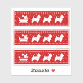 ウエストハイランドテリアスクリスマスそり犬 シール