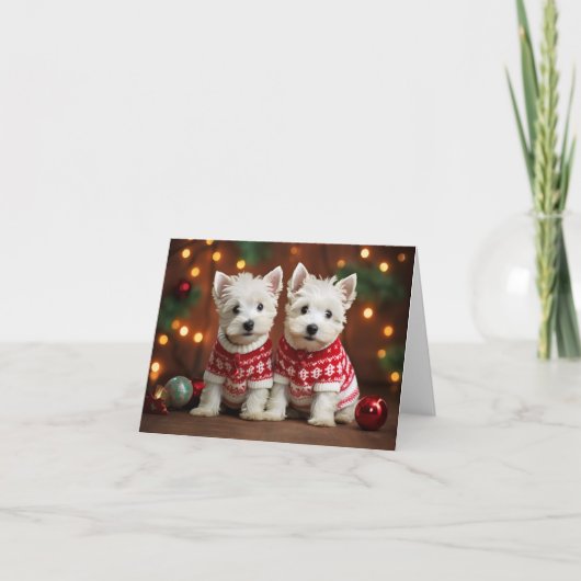 ウエストハイランドテリアパピズクリスマスカード カード (正面)