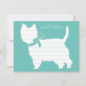 ウエストハイランドテリアードッグパピーウェスティー サンキューカード (正面)