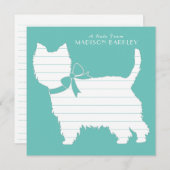 ウエストハイランドテリアードッグパピーウェスティー サンキューカード (正面/裏面)