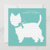 ウエストハイランドテリアードッグパピーウェスティー サンキューカード (正面)