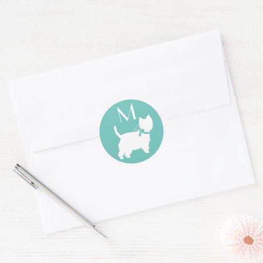 ウエストハイランドテリアードッグパピーウェスティー ラウンドシール (封筒)