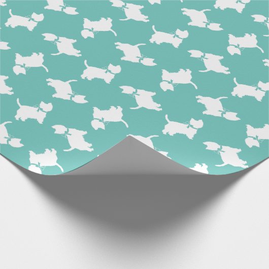 ウエストハイランドテリアードッグパピーウェスティー ラッピングペーパー (角)