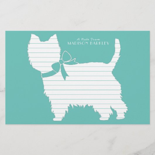 ウエストハイランドテリアードッグパピーウェスティー 便箋 (正面)