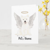 ウエストハイランドテリア悔やみや弔慰メモリアル カード (黄色い花)