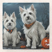 ウエストハイランドハロウィン不気味ン ガラスコースター (正面)