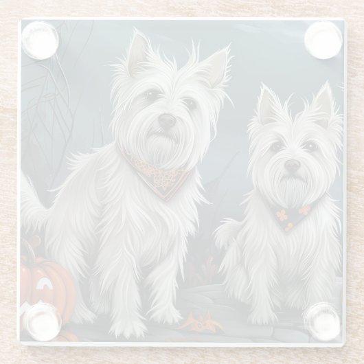 ウエストハイランドハロウィン不気味ン ガラスコースター (裏面)