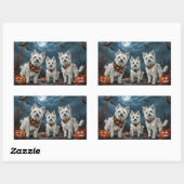 ウエストハイランドハロウィン不気味ン 長方形シール (シート)