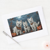 ウエストハイランドハロウィン不気味ン 長方形シール (封筒)