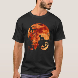 ウエストハイランドホワイトテリアとムーンハロウィーンCos Tシャツ