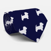 ウエストハイランドホワイトテリアのシルエット ネクタイ (ロール)