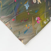 ウエストハイランドホワイトテリアのワイルドフラワー フリースブランケット (角)