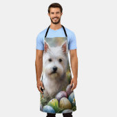 ウエストハイランドホワイトテリアイースターエッグホリデー エプロン (着用した状態)