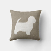 ウエストハイランドホワイトテリアウェスティーシルエット クッション (裏面)