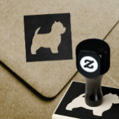 ウエストハイランドホワイトテリアウェスティードッグシルエット ラバースタンプ