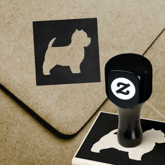 ウエストハイランドホワイトテリアウェスティードッグシルエット ラバースタンプ