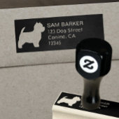 ウエストハイランドホワイトテリアウェスティー差出人住所 ラバースタンプ