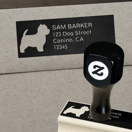 ウエストハイランドホワイトテリアウェスティー差出人住所 ラバースタンプ