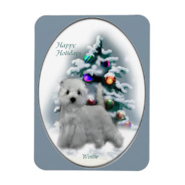 ウエストハイランドホワイトテリアクリスマスギフトホリダ マグネット