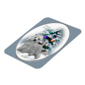 ウエストハイランドホワイトテリアクリスマスギフトホリダ マグネット (左側)