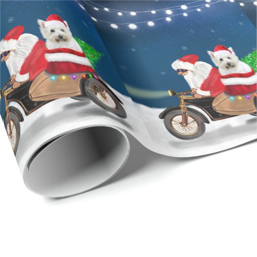 ウエストハイランドホワイトテリアクリスマスサンタクロース ラッピングペーパー (ロールコーナー)