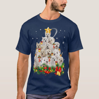 ウエストハイランドホワイトテリアクリスマスツリーライト Tシャツ