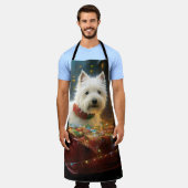ウエストハイランドホワイトテリアクリスマスフェスティバル エプロン (着用した状態)