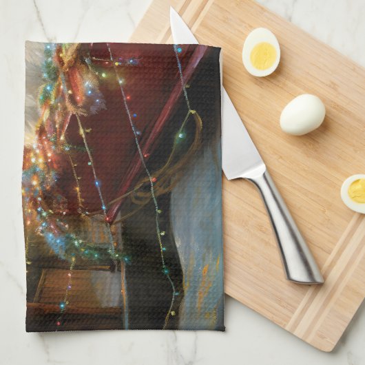 ウエストハイランドホワイトテリアクリスマスフェスティバル キッチンタオル (四つ折り)