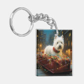 ウエストハイランドホワイトテリアクリスマスフェスティバル キーホルダー (正面左)