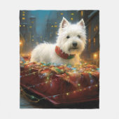 ウエストハイランドホワイトテリアクリスマスフェスティバル フリースブランケット (正面)