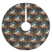 ウエストハイランドホワイトテリアクリスマスフェスティバル ブラッシュドポリエステルツリースカート (正面)