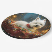 ウエストハイランドホワイトテリアクリスマスフェスティバル ペーパープレート (アングル)