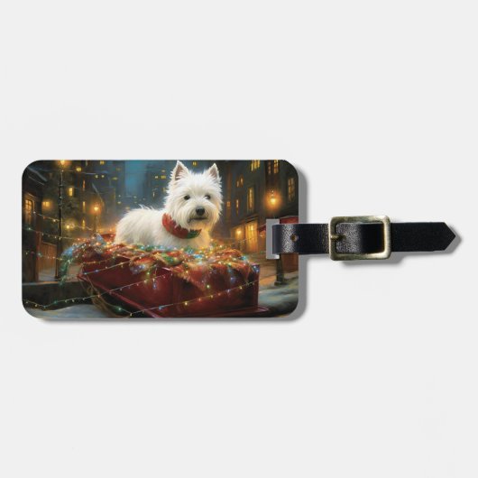 ウエストハイランドホワイトテリアクリスマスフェスティバル ラゲッジタグ (正面横)