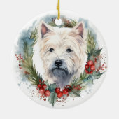 ウエストハイランドホワイトテリアクリスマスリース セラミックオーナメント (裏面)