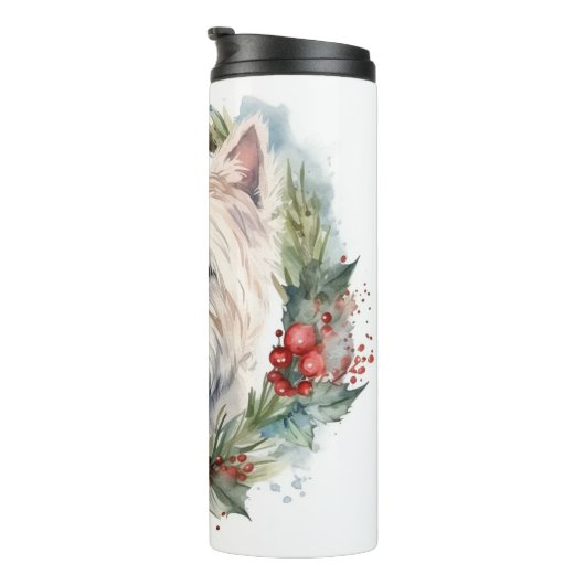 ウエストハイランドホワイトテリアクリスマスリース タンブラー (回転右)