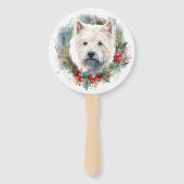 ウエストハイランドホワイトテリアクリスマスリース ハンドファン (裏面)