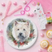 ウエストハイランドホワイトテリアクリスマスリース ペーパープレート (パーティー)