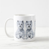 ウエストハイランドホワイトテリアサンタクロース コーヒーマグカップ (左)